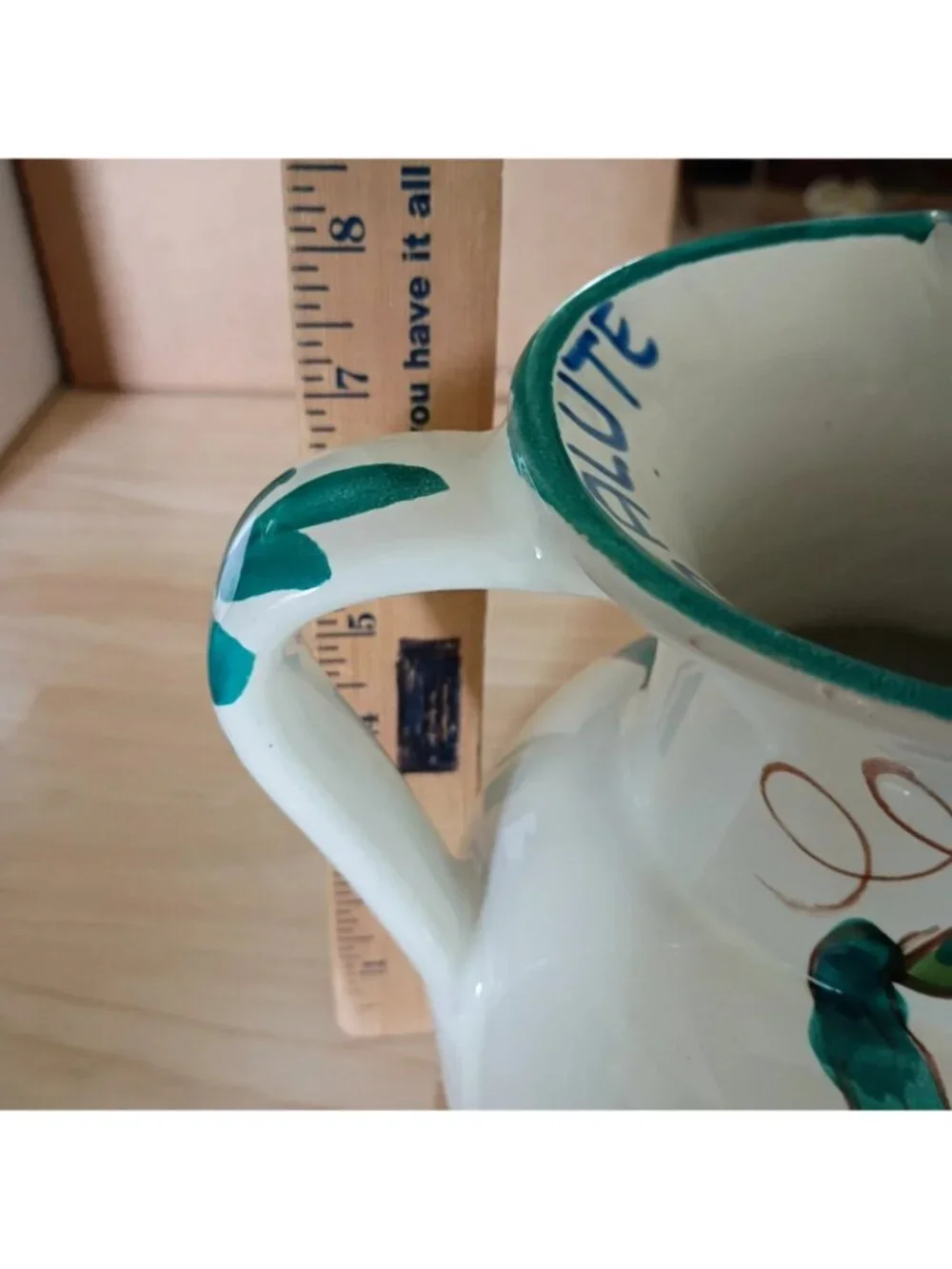 Vintage Italian Ceramic Pitcher Hand Painted Made in Italy